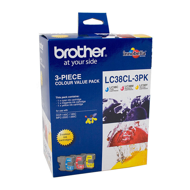 Genuine Brother LC38 CMY Colour Pack