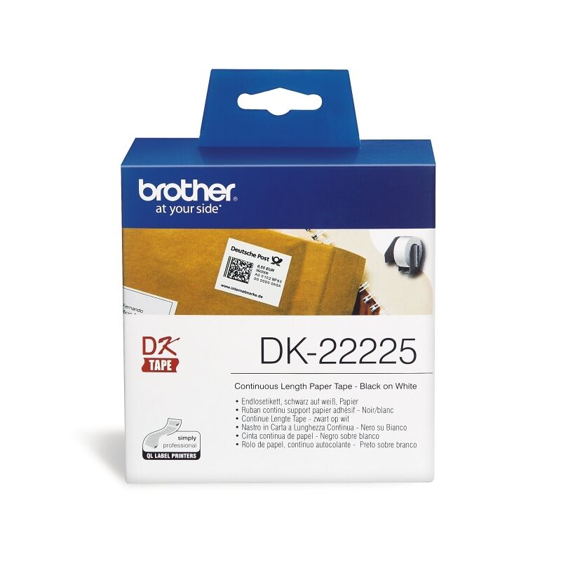 Genuine Brother DK22225 White Roll