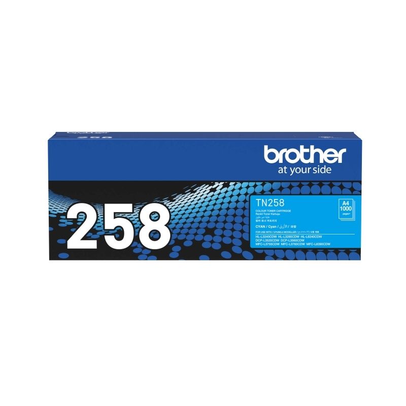 Genuine Brother TN258 Cyan Toner Cartridge
