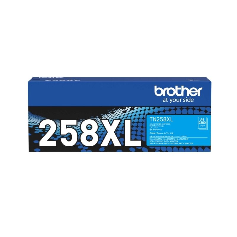 Genuine Brother TN258XL Cyan Toner Car