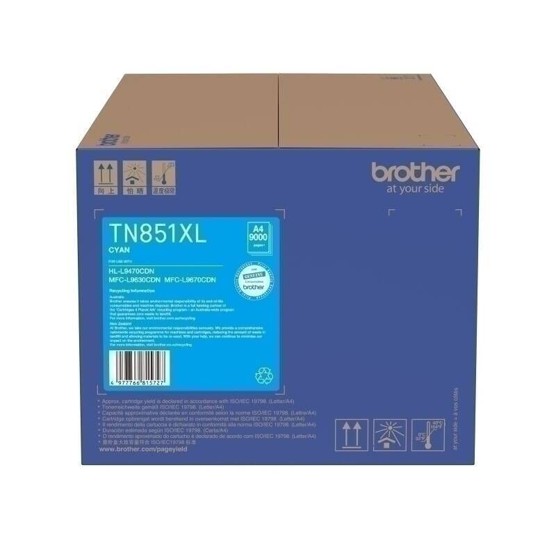Genuine Brother TN851XL Cyan Toner Car