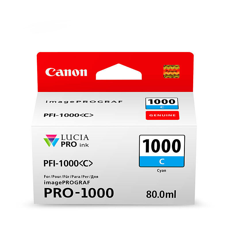 Genuine Canon PFI1000 Cyan Ink Cartridge