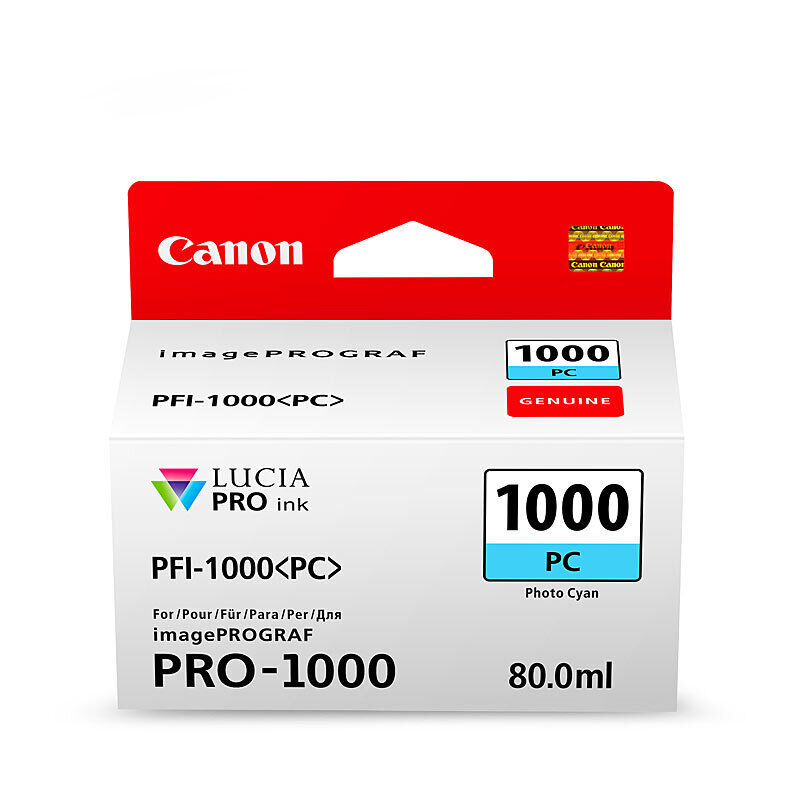 Genuine Canon PFI1000 Ph Cyan Ink Cartridge