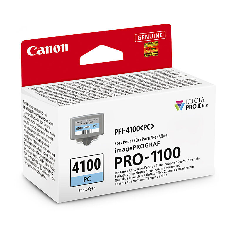 Genuine Canon PFI4100 Ph Cyan Ink Cartridge