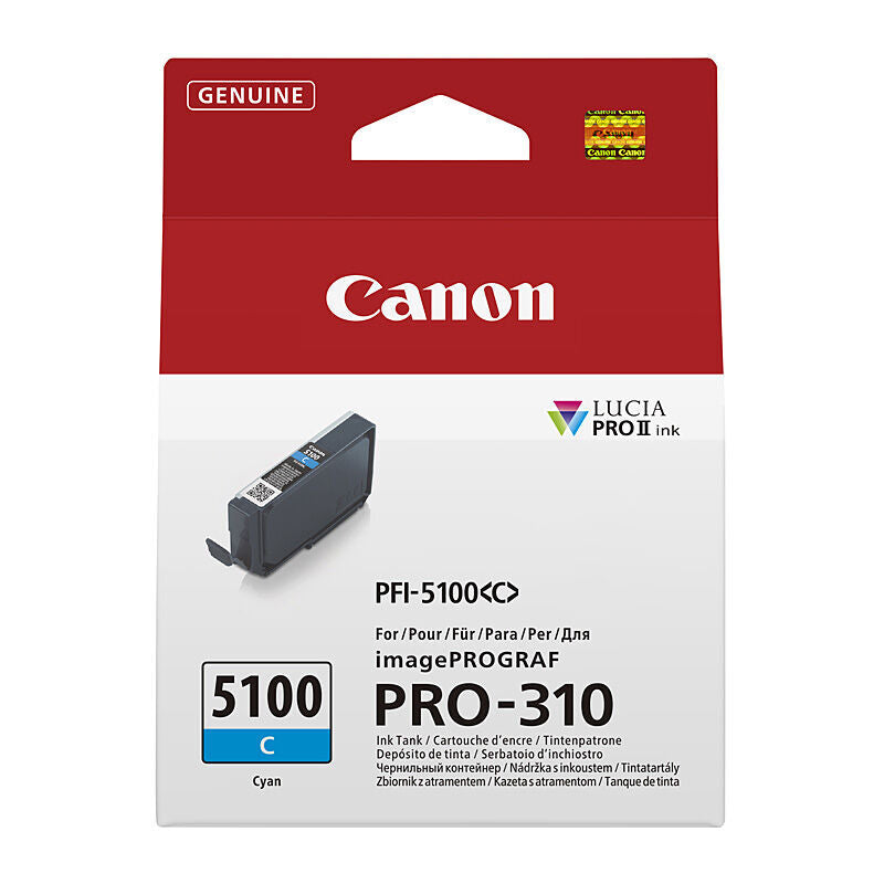 Genuine Canon PFI5100 Cyan Ink Cartridge