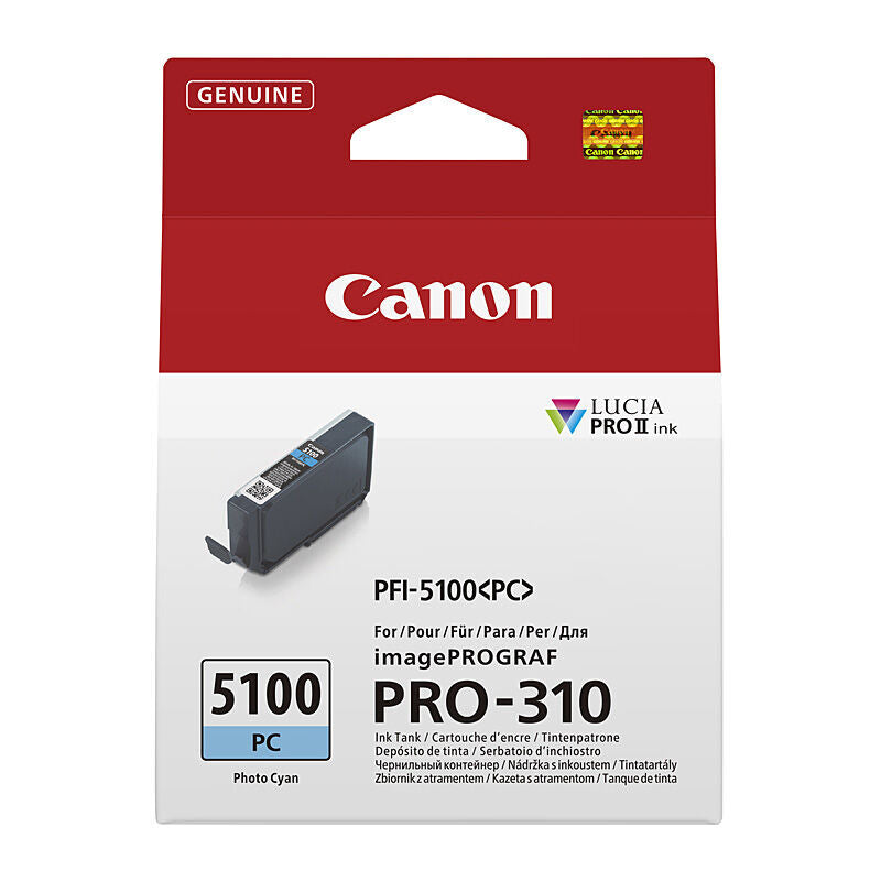 Genuine Canon PFI5100 Ph Cyan Ink Cartridge