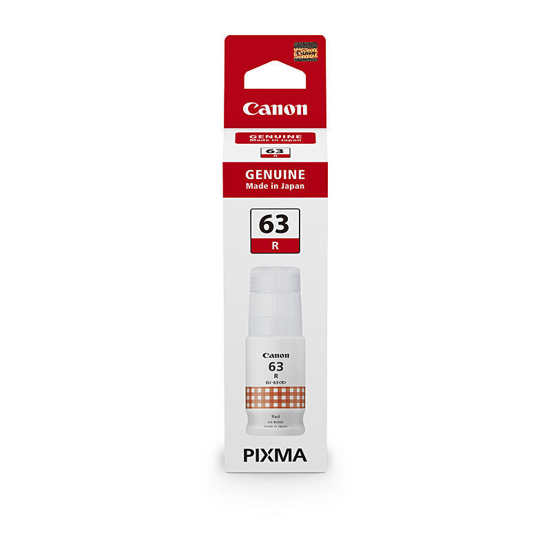 Genuine Canon GI63 Red Ink Bottle