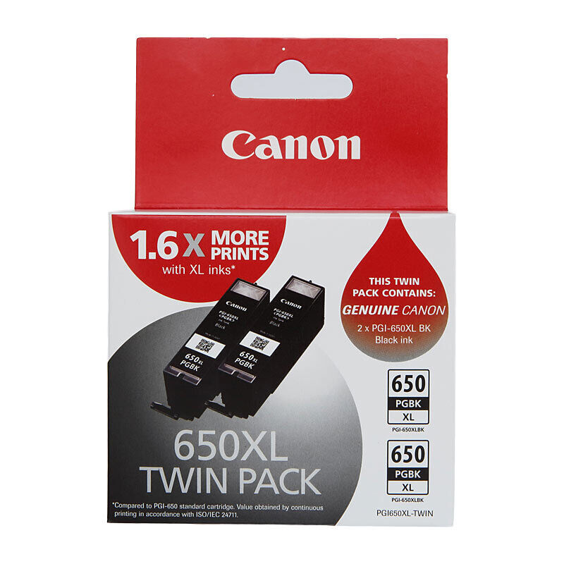 Genuine Canon PGI650XL Black Ink Twin Pack