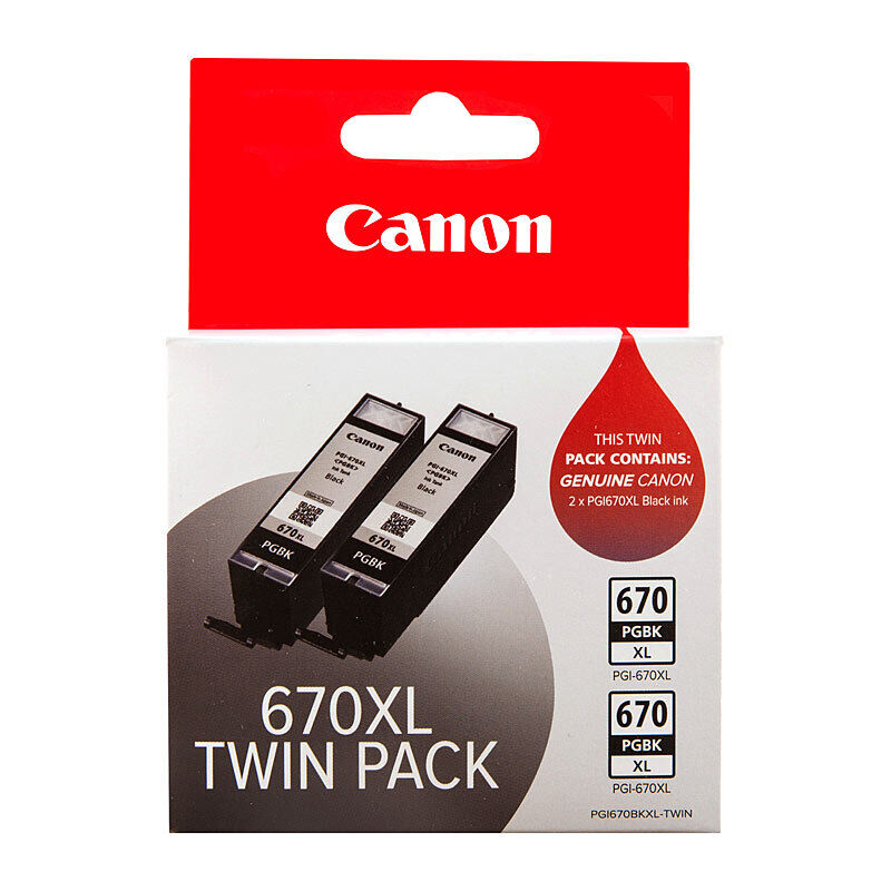 Genuine Canon PGI670XL Black Ink Twin Pack