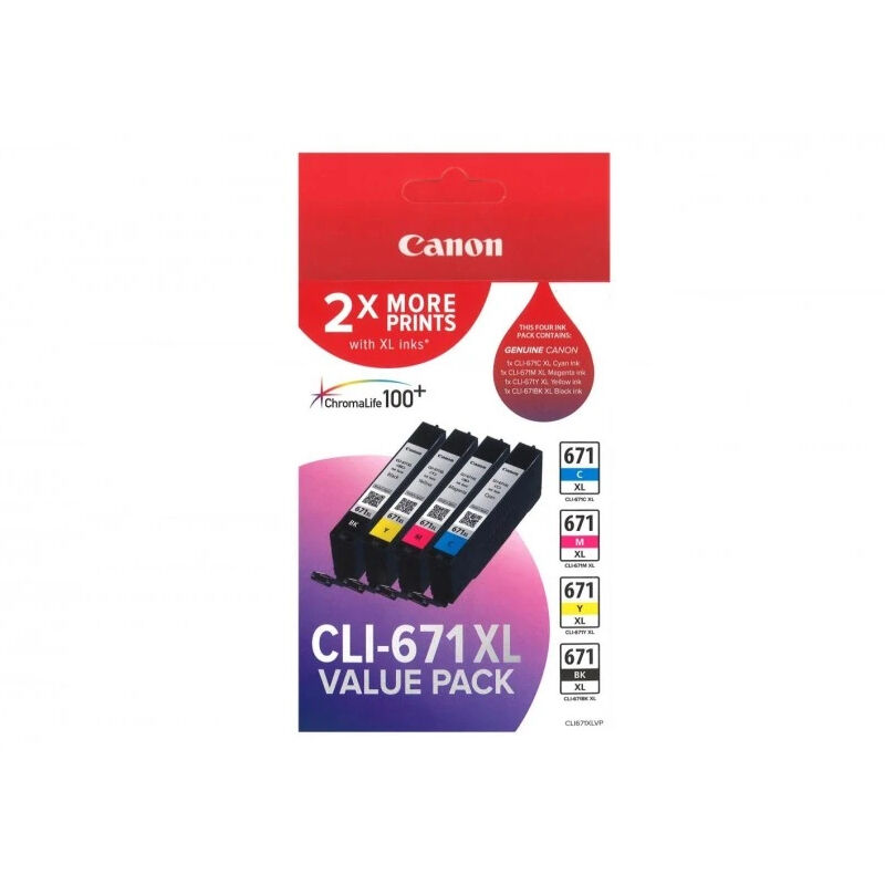 Genuine Canon CLI671XL Value Pack
