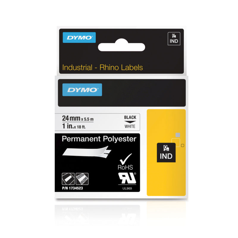 Genuine Dymo Rhino 24mm Perm Poly Tape
