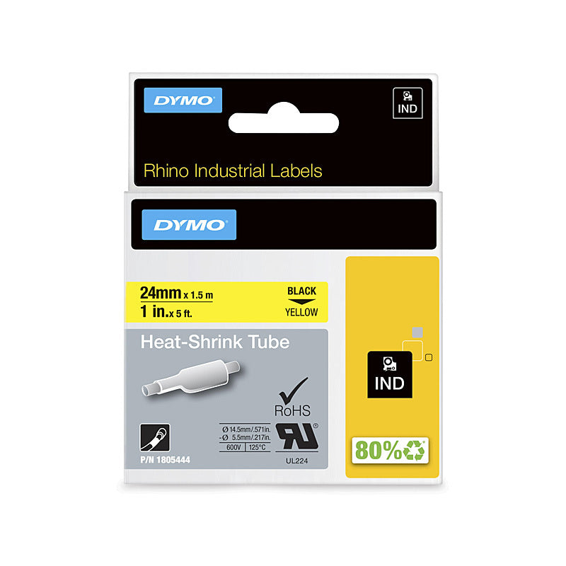 Genuine Dymo Rhno Heat Shrk 12mm Yel