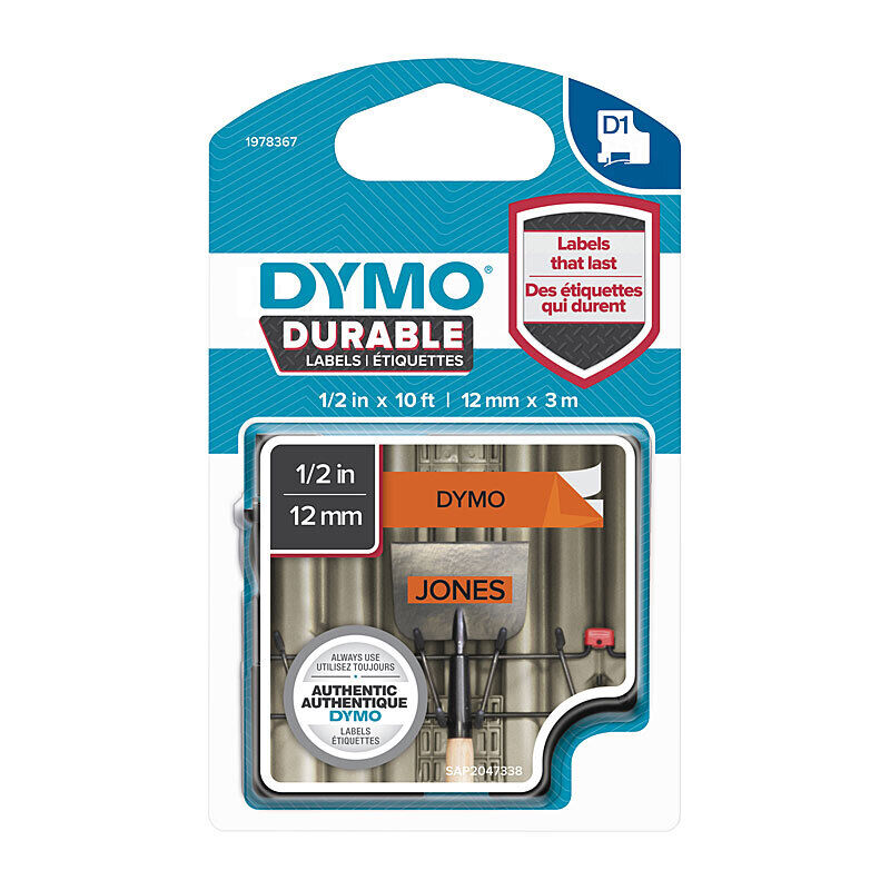 Genuine D1 Dur Black on Orn 12mm x 3m