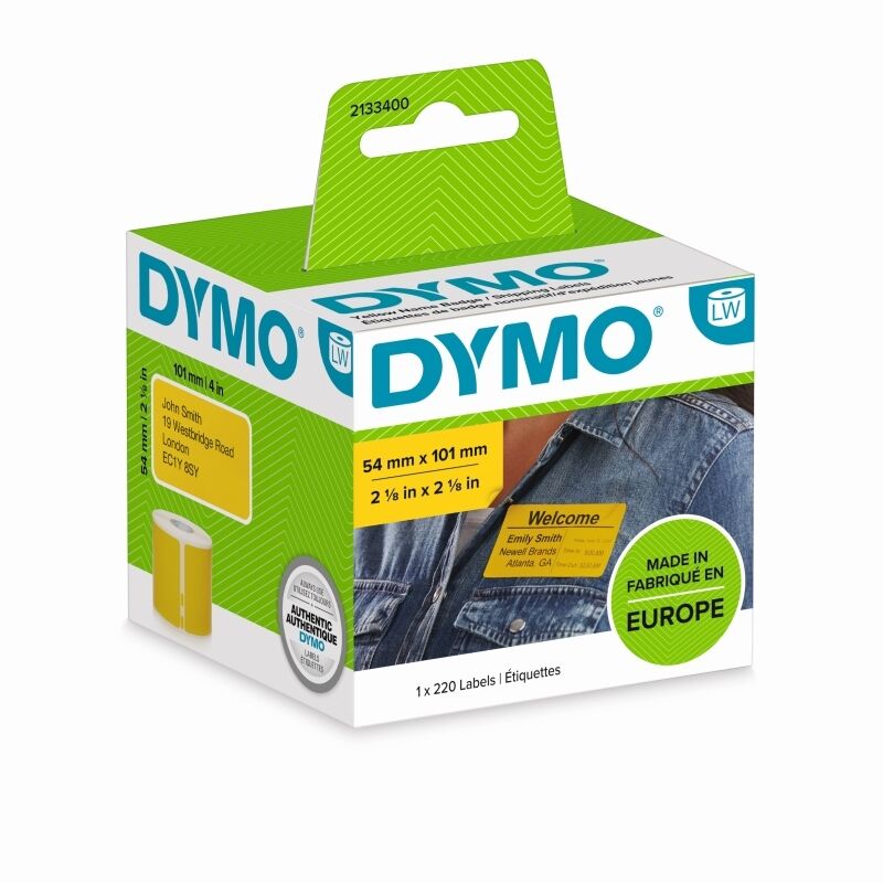Genuine Dymo LW Ship Lbl 54x101mm Ylw