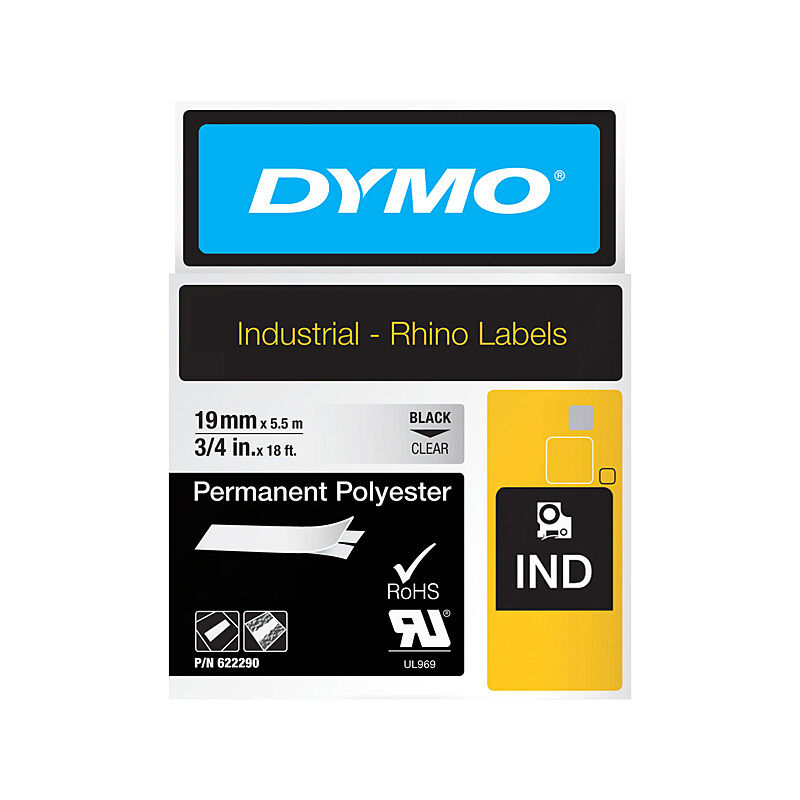 Genuine Dymo Rhino PermPoly 19mm Clear