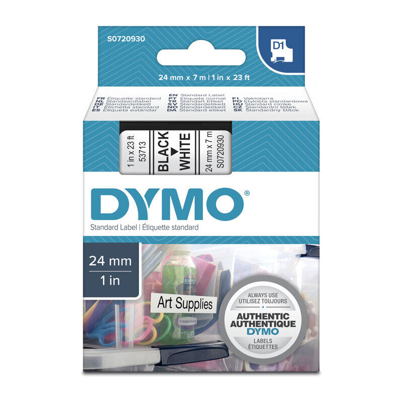 Genuine D1 Black on Wht 24mmx7m Tape