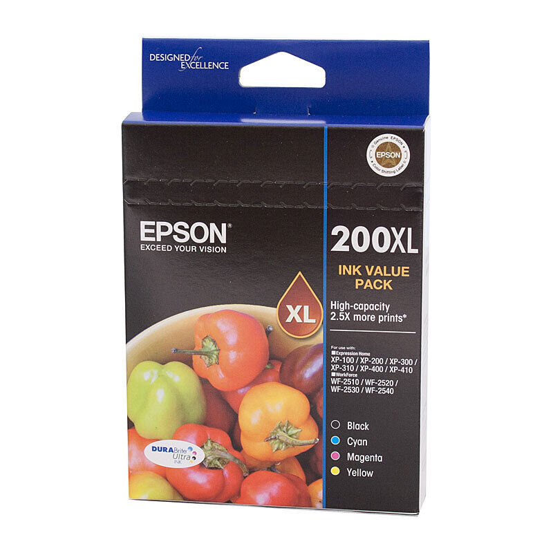 Genuine Epson 200XL 4 Ink Value Pack