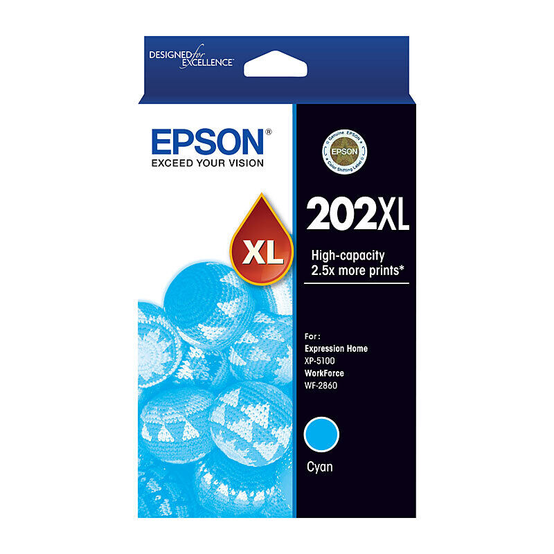 Genuine Epson 202XL Cyan Ink Cartridge
