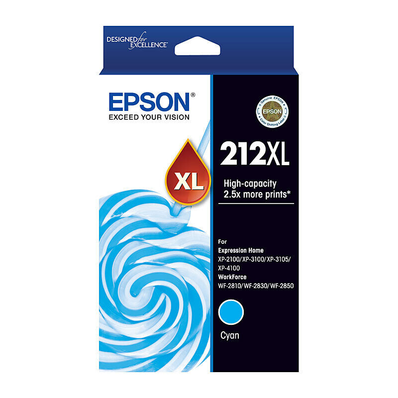 Genuine Epson 212XL Cyan Ink Cartridge