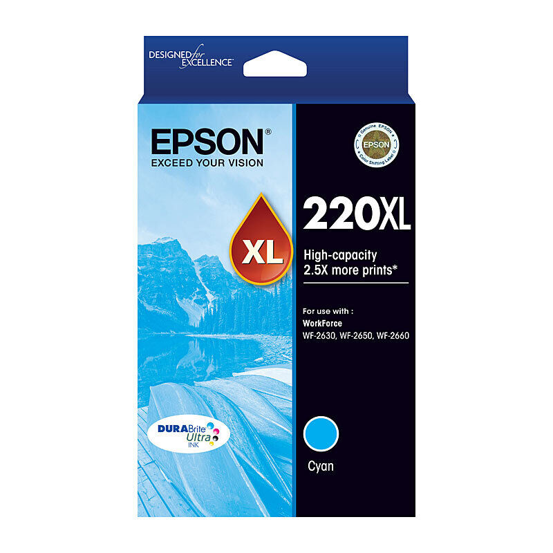 Genuine Epson 220XL Cyan Ink Cartridge