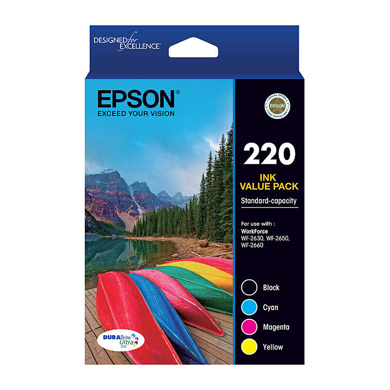 Genuine Epson 220 4 Ink Value Pack
