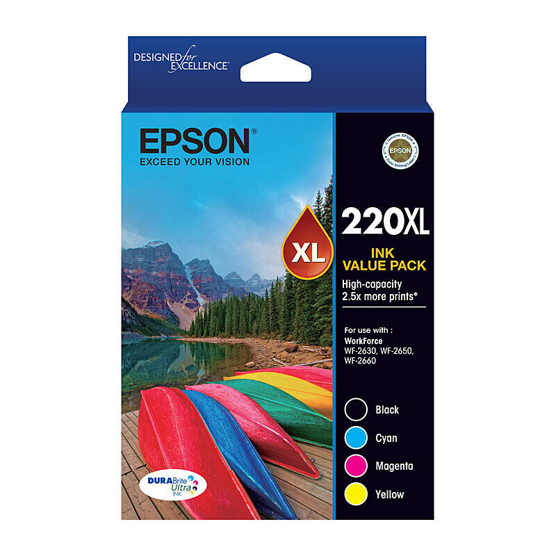 Genuine Epson 220XL 4 Ink Value Pack