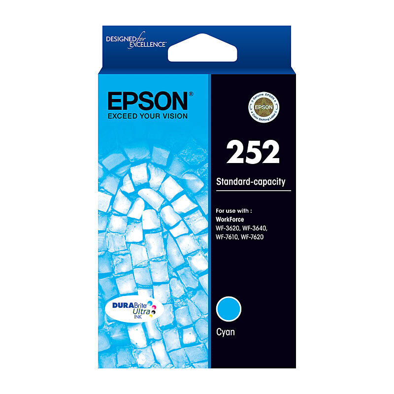 Genuine Epson 252 Cyan Ink Cartridge