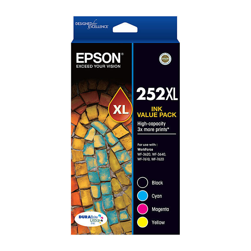 Genuine Epson 252XL 4 Ink Value Pack