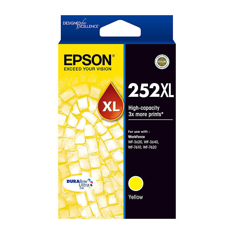 Genuine Epson 252XL Yellow Ink Cartridge