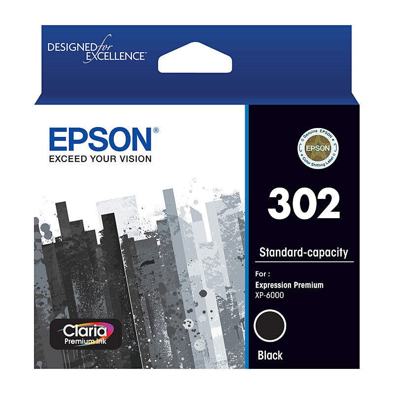 Genuine Epson 302 Black Ink Cartridge