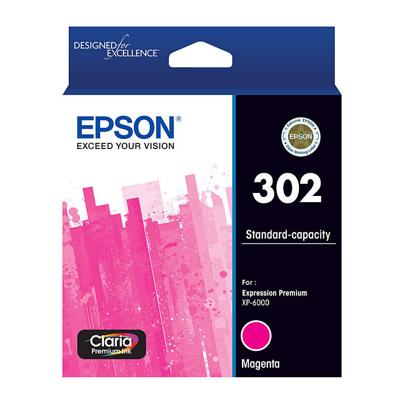 Genuine Epson 302 Magenta Ink Cartridge