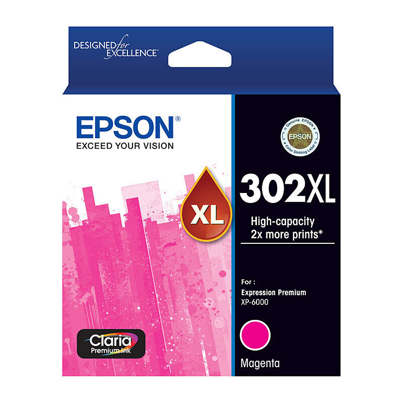Genuine Epson 302XL Magenta Ink Cartridge