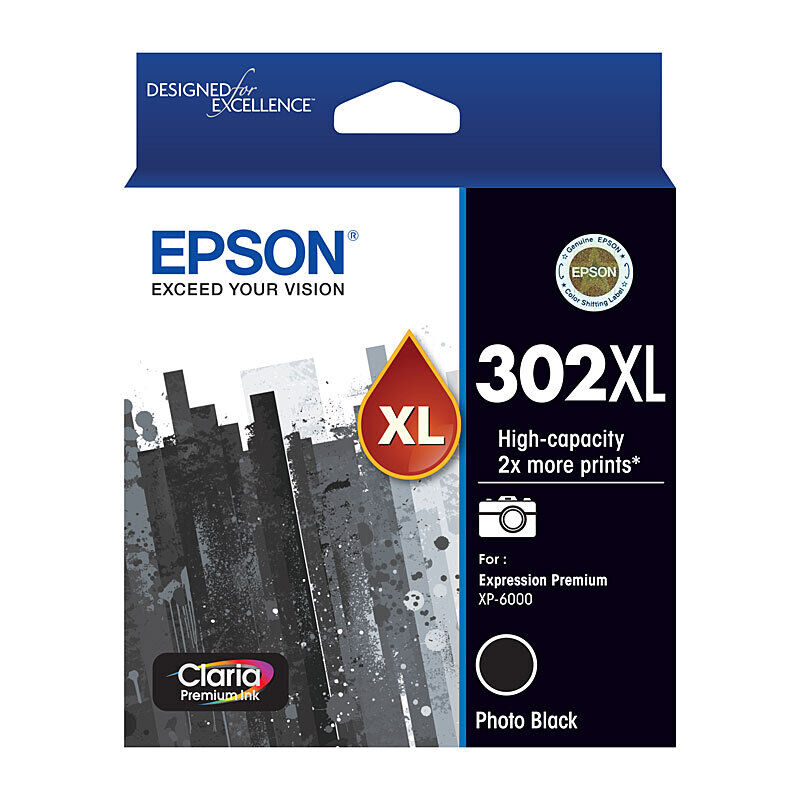 Genuine Epson 302XL Photo Black Ink Cartridge