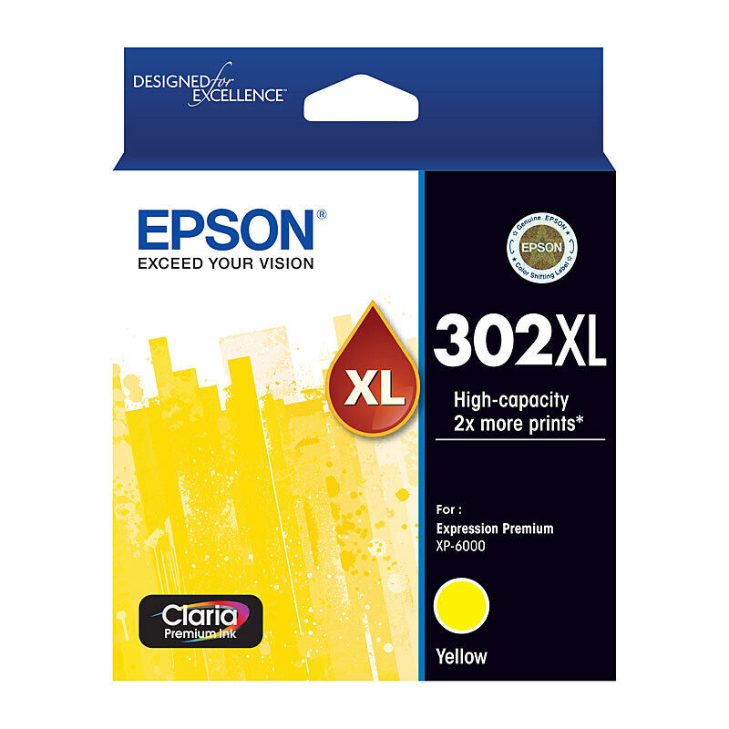 Genuine Epson 302XL Yellow Ink Cartridge