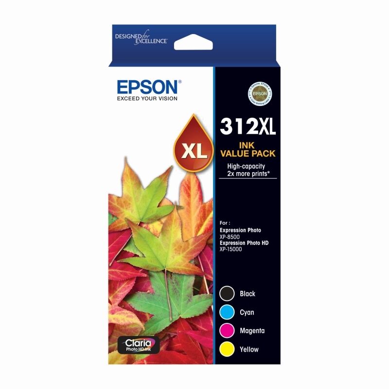 Genuine Epson 312XL CMYK Colour Pack