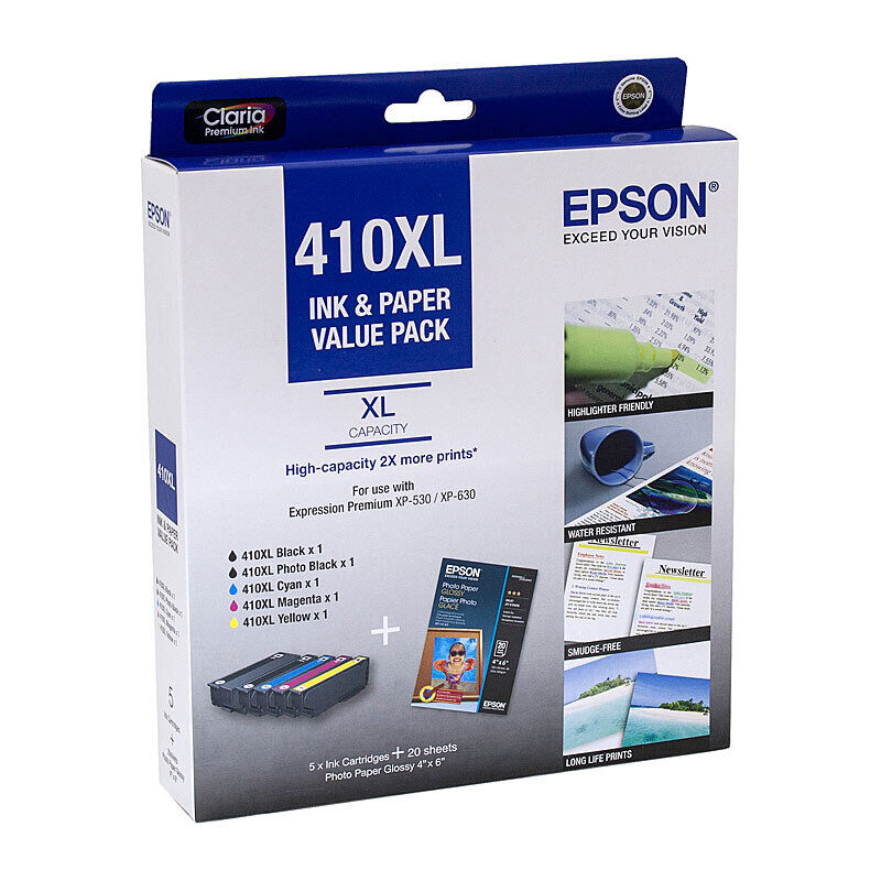 Genuine Epson 410XL 5 Ink Value Pack