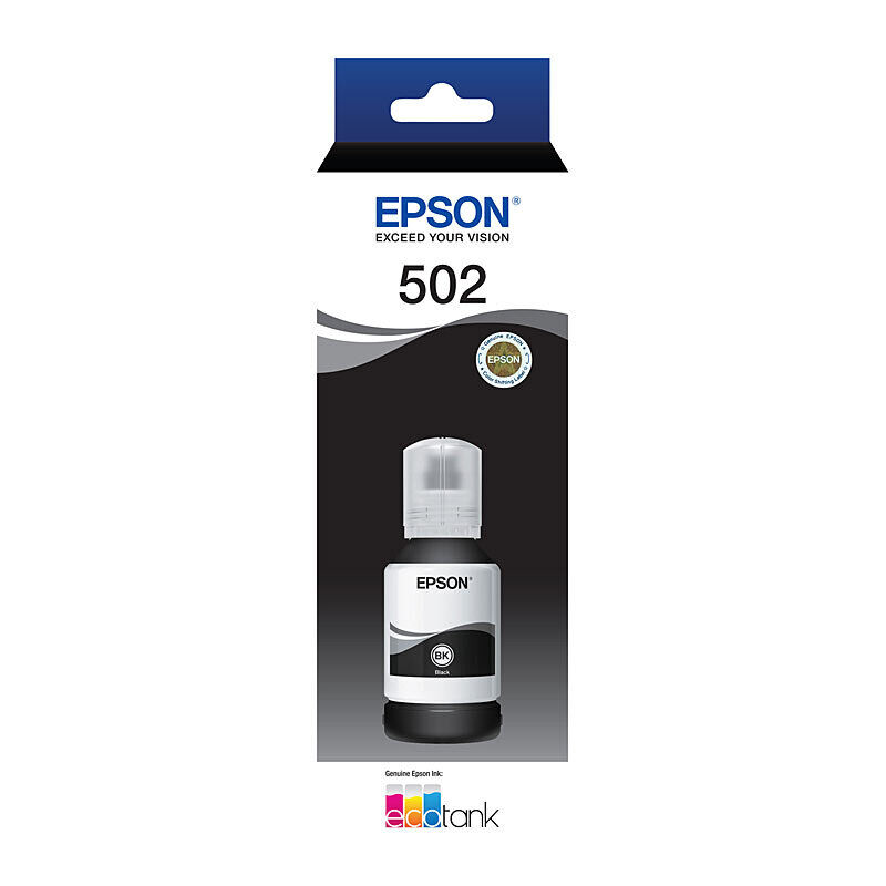 Genuine Epson T502 Black EcoTank Bottle