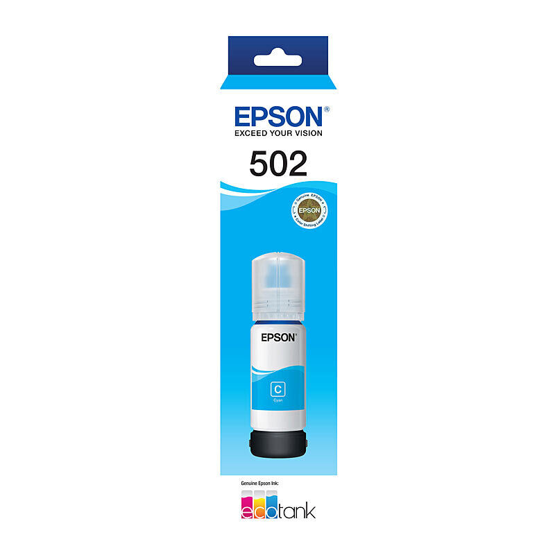 Genuine Epson T502 Cyan EcoTank Bottle