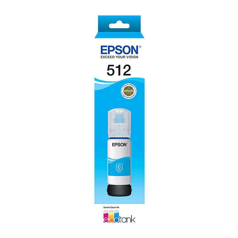 Genuine Epson T512 Cyan EcoTank Bottle