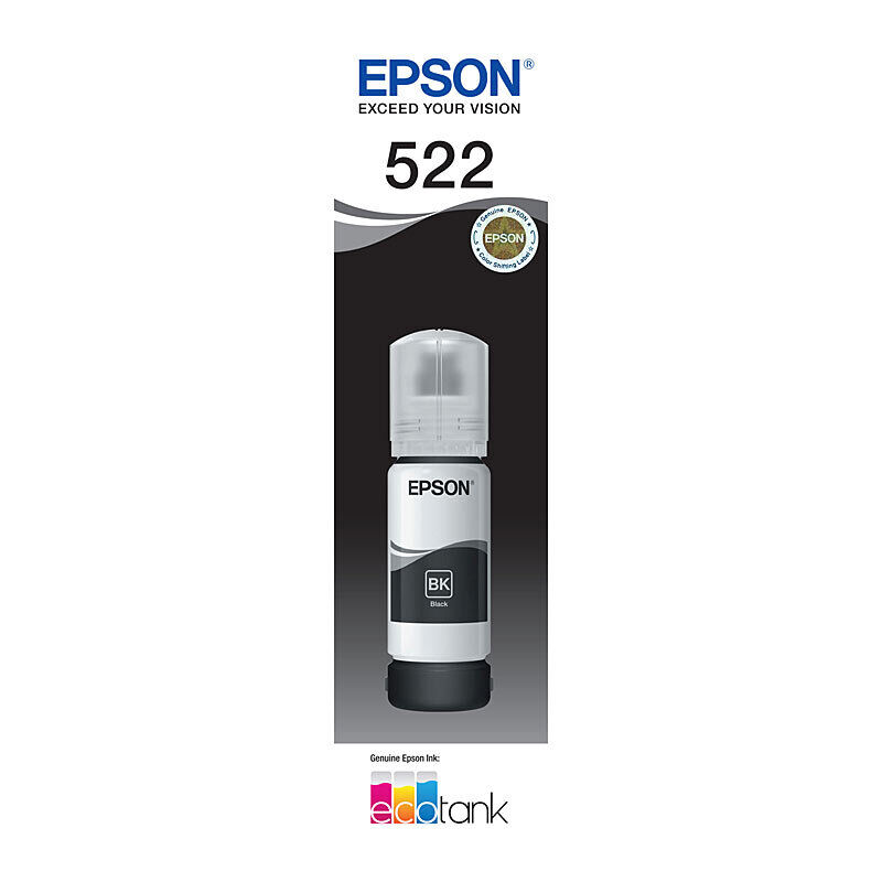 Genuine Epson T522 Black EcoTank Bottle