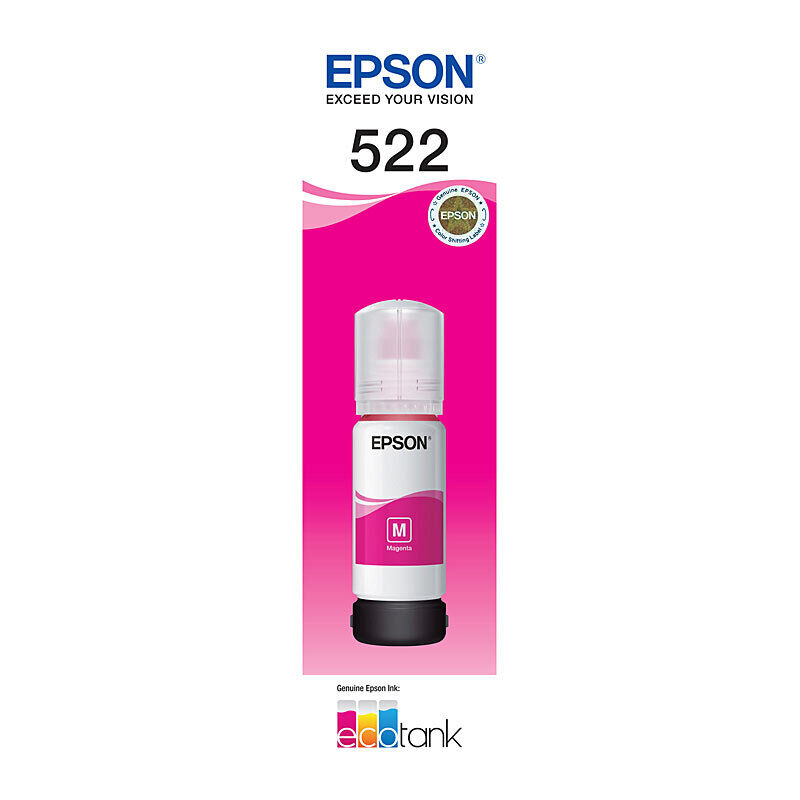 Genuine Epson T522 Magenta EcoTank Bottle