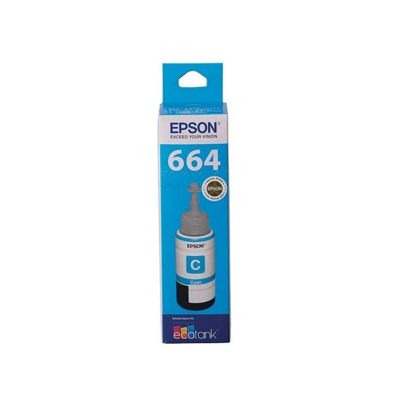 Genuine Epson T664 Cyan EcoTank Bottle