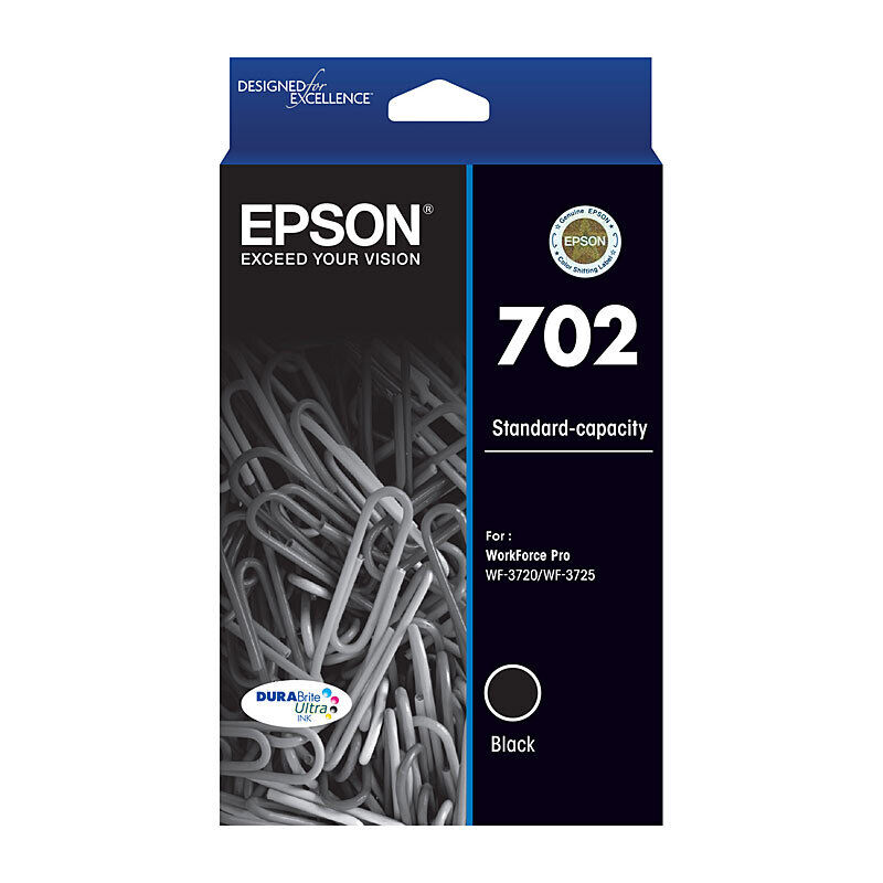 Genuine Epson 702 Black Ink Cartridge