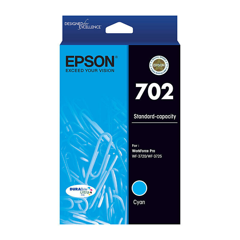 Genuine Epson 702 Cyan Ink Cartridge
