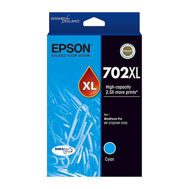 Genuine Epson 702XL Cyan Ink Cartridge
