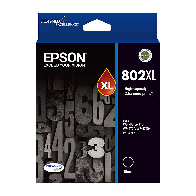 Genuine Epson 802XL Black Ink Cartridge