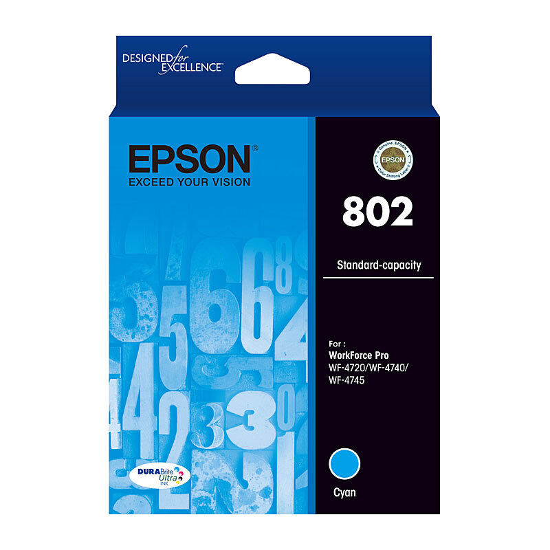 Genuine Epson 802 Cyan Ink Cartridge
