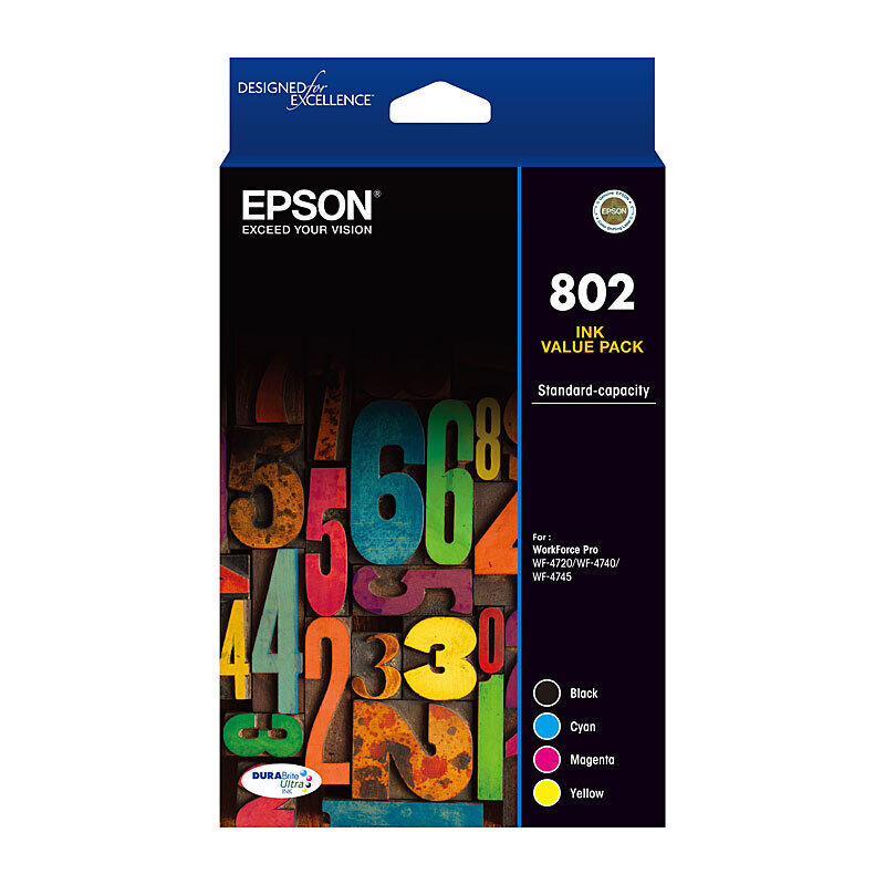Genuine Epson 802 CMYK Colour Pack