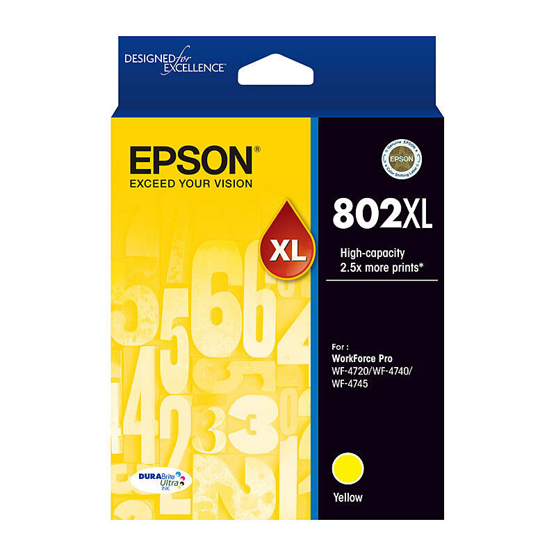 Genuine Epson 802XL Yellow Ink Cartridge