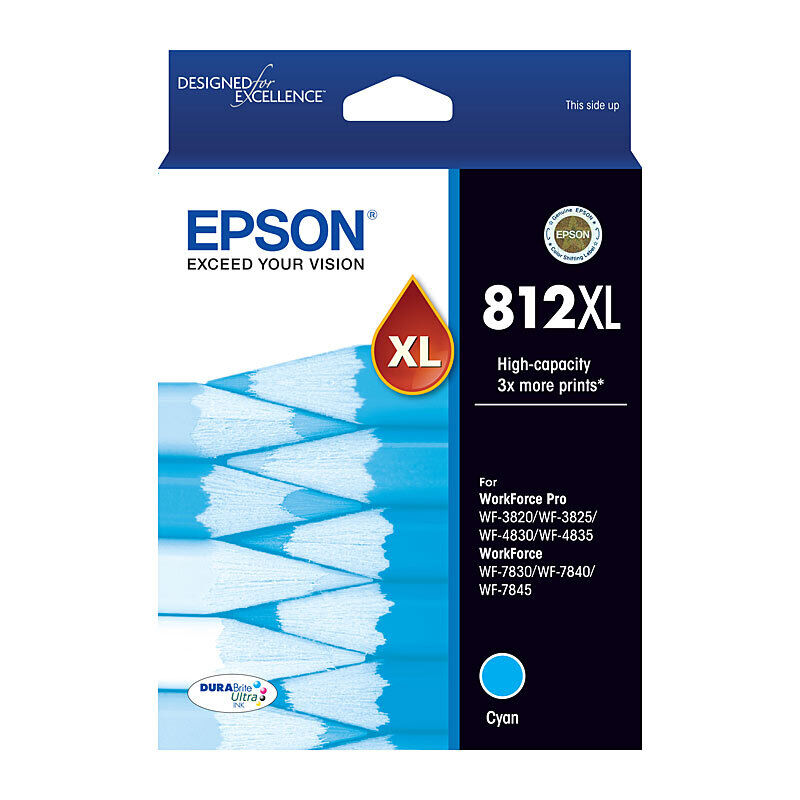 Genuine Epson 812XL Cyan Ink Cartridge